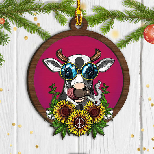 Cool Cow Christmas Ornament, Christmas Gift, Christmas Decoration