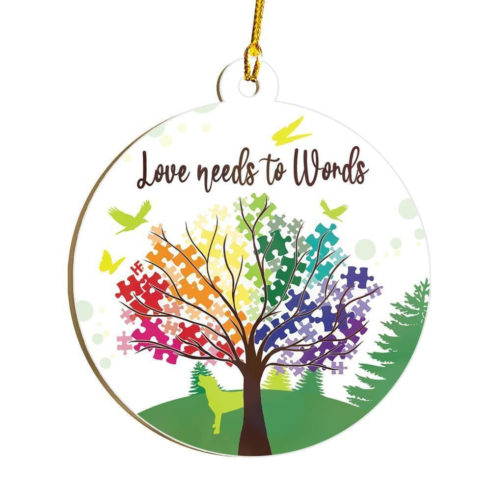 Autism Awareness Love Needs To Words Ornament, Christmas Ornament Gift, Christmas Gift, Christmas Decoration