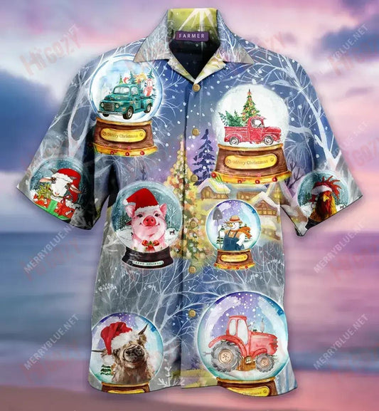 Farmer Funny Global Unisex Hawaiian Shirt Ocean Short Sleeve Hawaiian Crazy Shirts Hawaiian Shirt Pattern, Hawaiian Shirt Gift, Christmas Gift