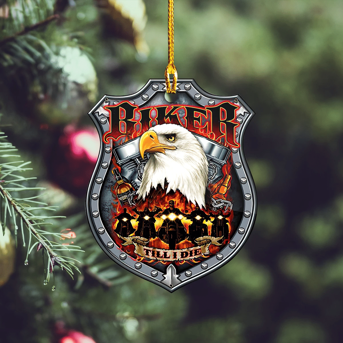 Biker Christmas Ornament, Christmas Ornament Gift, Christmas Gift, Christmas Decoration
