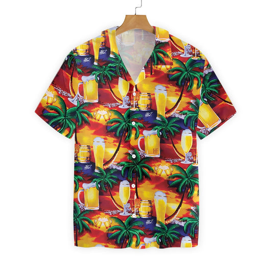 Vivid Beer In Paradise Hawaiian Design Hawaiian Shirt, Hwaiian For Gift