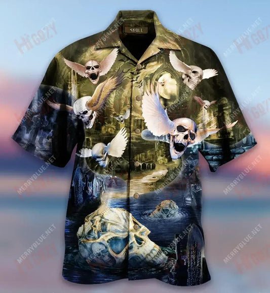 Soul Skull In Your Mind Short Hawaiian Shirt Ocean Hawaiian T Shirts Hawaiian Shirts Hawaiian Shirts For Men, Hawaiian Shirt Gift, Christmas Gift