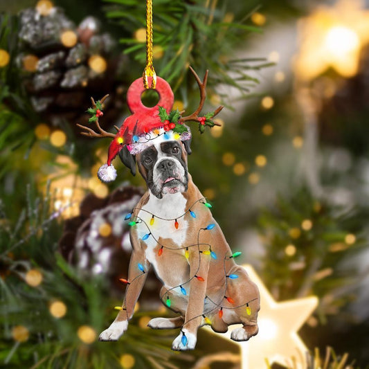 Boxer Christmas Shape Christmas Plastic Hanging Ornament, Christmas Ornament Gift, Christmas Gift, Christmas Decoration