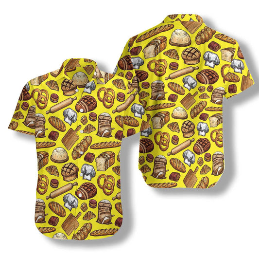 Vintage Bread And Pastry Food Hawaiian Shirt, Hawaiian Shirt Gift, Christmas Gift