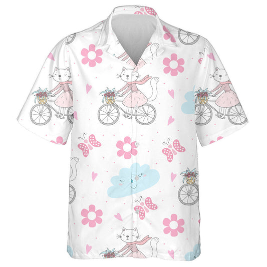 Cartoon Style Horse And Red Flowers Hawaiian Shirt, Hawaiian For Gift