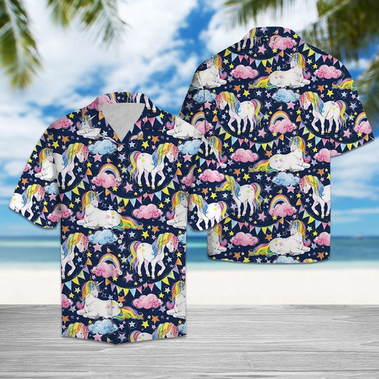 Dreamy Life With Unicorn Rainbow And Twinkle Stars Hawaiian Shirt, Hawaiian Shirt Gift, Christmas Gift