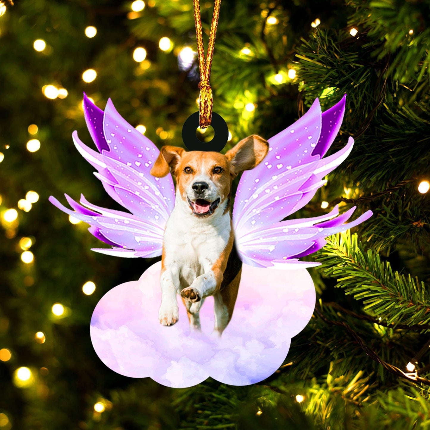 Beagle and wings gift for her gift for him gift for Beagle lover ornament, Christmas Ornament Gift, Christmas Gift, Christmas Decoration