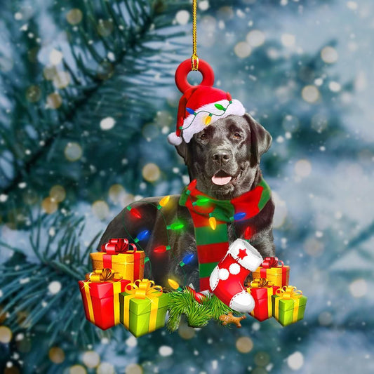 Black Labrador Light Christmas Shape Ornament, Christmas Ornament Gift, Christmas Gift, Christmas Decoration