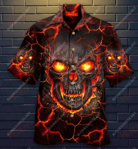 Time To Unleash A Little Hell Short Hawaiian Shirt Ocean Hawaiian T Shirts Tropical Shirts For Men Funny Hawaiian Shirts, Hawaiian Shirt Gift, Christmas Gift