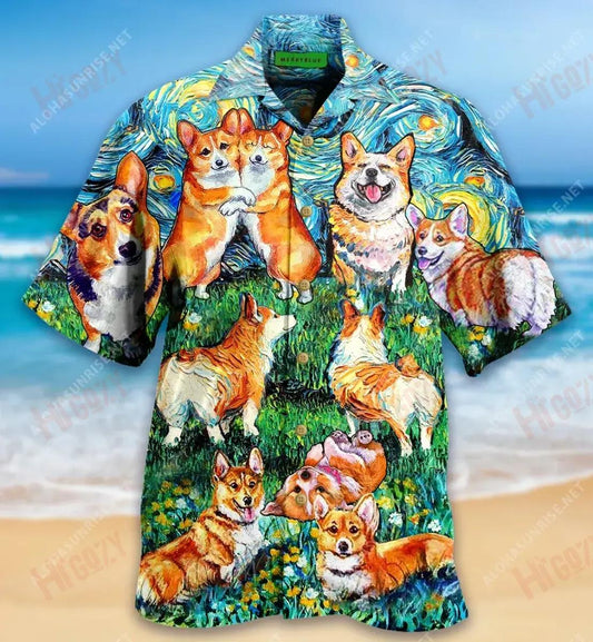 Life Is Better With Corgi Unisex Short Sleeve Shirt Ocean Hawaiian T Shirts Best Hawaiian Shirts Funny Hawaiian Shirts, Hawaiian Shirt Gift, Christmas Gift