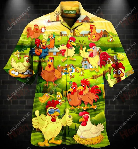 Life Is Better With Chickens Around Unisex Short Sleeve Shirt Vacation Hawaiian T Shirts Tactical Hawaiian Shirt Hawaiian Shirts For Women, Hawaiian Shirt Gift, Christmas Gift