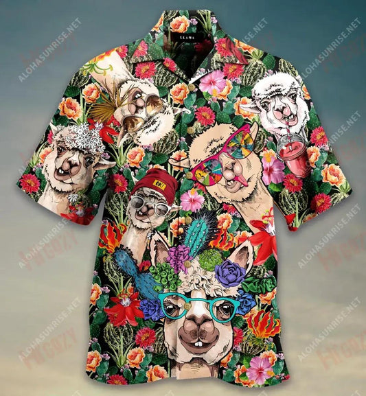 Llamazing Tropical Llama Hawaiian Shirt Vacation Short Sleeve Hawaiian Crazy Shirts Hawaiian Shirts For Men, Hawaiian Shirt Gift, Christmas Gift