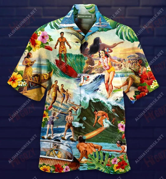 Chilling By The Beach Waikiki Unisex Short Sleeve Shirt Summer Hawaiian T Shirts Hawaiian Crazy Shirts Hawaiian Shirts For Women, Hawaiian Shirt Gift, Christmas Gift