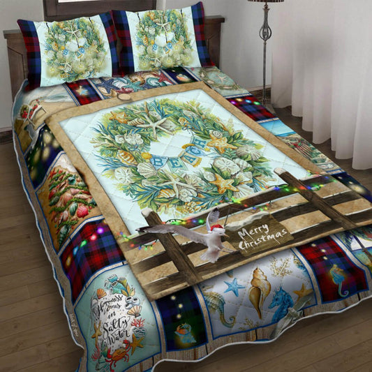 Happy Beach Christmas Quilt Bedding Set Bedroom Set Bedlinen 3D ,Bedding Christmas Gift,Bedding Set Christmas