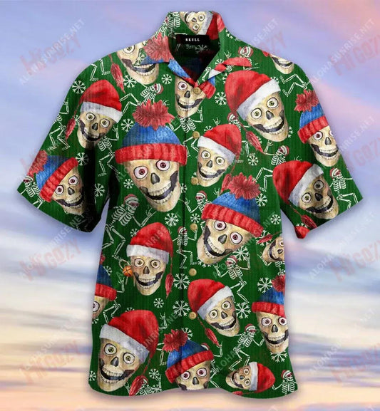 Christmas Skull Ugly Sweater Short Hawaiian Shirt Ocean Hawaiian T Shirts Tactical Hawaiian Shirt Hawaiian Shirt Pattern, Christmas Gift
