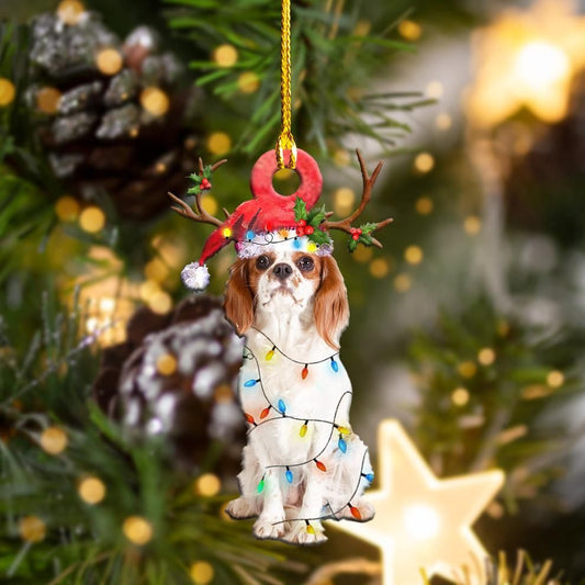 Cavalier King Charles Spaniels Christmas Lights Shape Ornament, Happy Christmas Ornament, Christmas Gift, Christmas Decoration