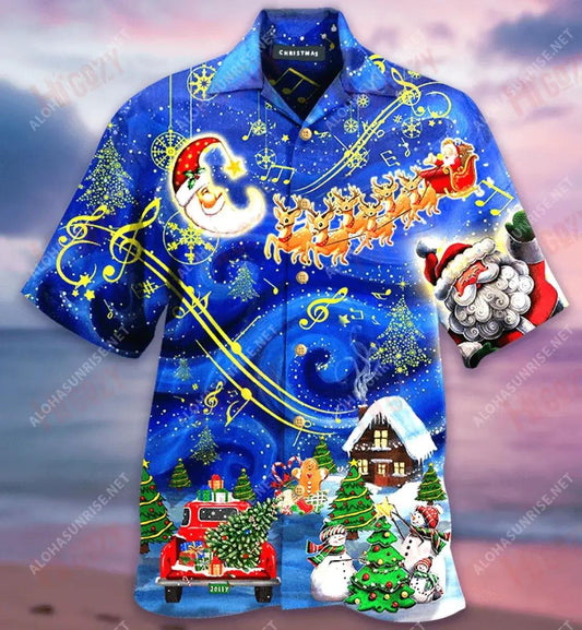 Christmas Sky Short Hawaiian Shirt Hobbies Tropical Shirts Vintage Hawaiian Shirts Funny Hawaiian Shirts, Hawaiian Shirt Gift, Christmas Gift