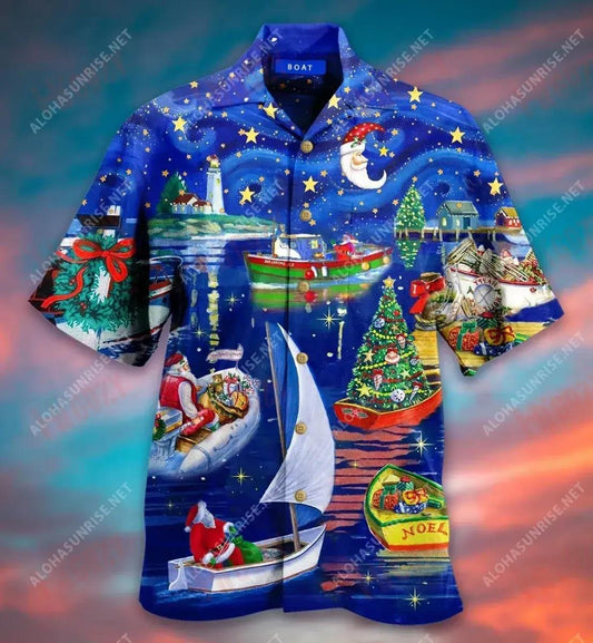 Boats Deliver Christmas Spirit Short Short Sleeve Shirt Hobbies Hawaiian T Shirts Custom Hawaiian Shirts Hawaiian Shirts For Women, Hawaiian Shirt Gift, Christmas Gift