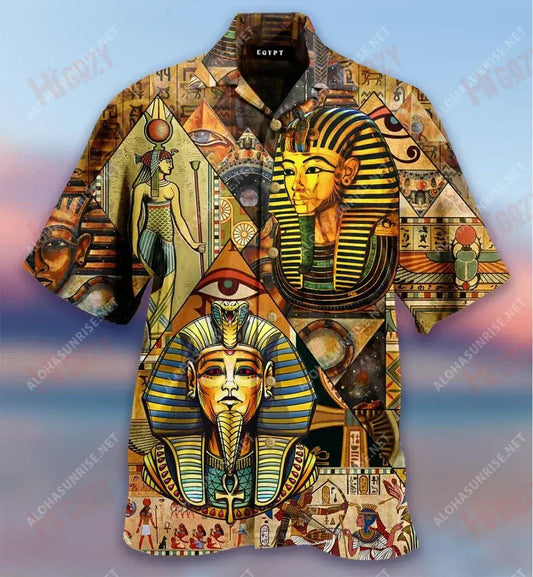 Life Of Egyptian Pyramids Short Hawaiian Shirt Summer Hawaiian T Shirts Custom Hawaiian Shirts Crazy Shirts Hawaii, Hawaiian Shirt Gift, Christmas Gift