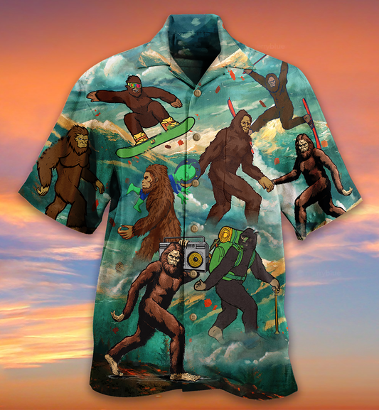 Bigfoot Travel - Hawaiian Shirt, Hawaiian Shirt Gift, Christmas Gift