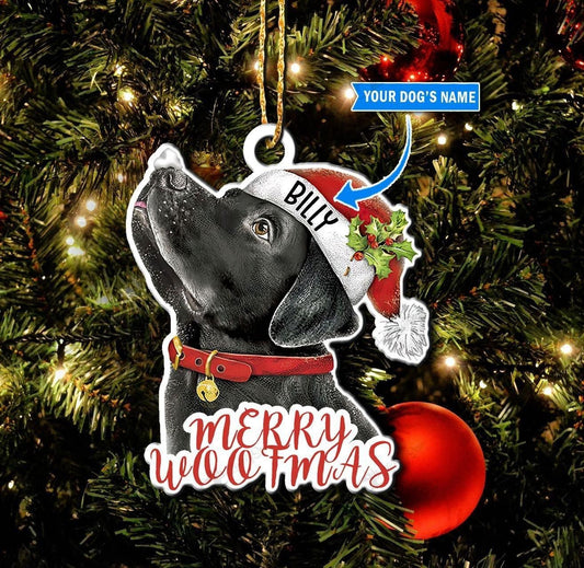 Black Labrador Personalized Ornament, Christmas Ornament Gift, Christmas Gift, Christmas Decoration