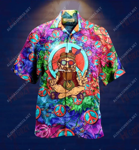 Old Man Hippie Unisex Short Sleeve Shirt Hobbies Hawaiian T Shirts Custom Hawaiian Shirts Funny Hawaiian Shirts, Hawaiian Shirt Gift, Christmas Gift