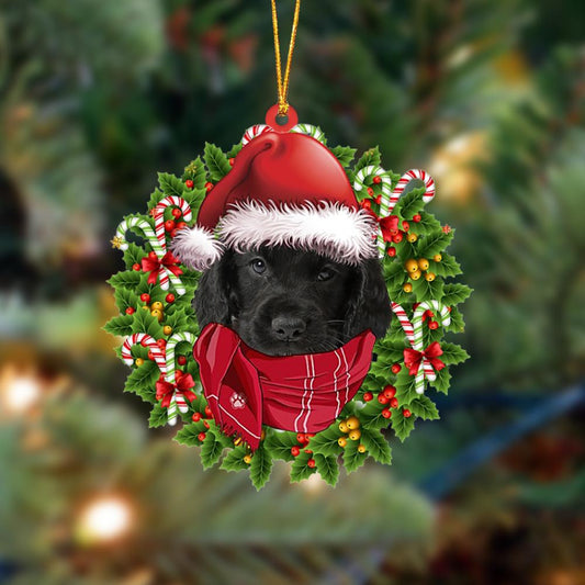 BLACK Cocker Spaniel-Xmas Bandana Hanging Christmas Plastic Hanging Ornament, Christmas Ornament Gift, Christmas Gift, Christmas Decoration