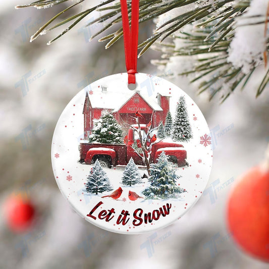 Cardinal Christmas Let It Snow Ornament, Happy Christmas Ornament, Christmas Gift, Christmas Decoration
