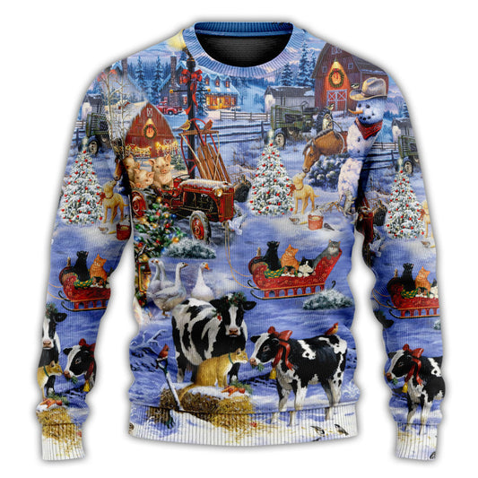 Christmas Love Farm Happy Life Ugly Christmas Sweater, Christmas Ugly Sweater, Christmas Gift, Gift Christmas 2024