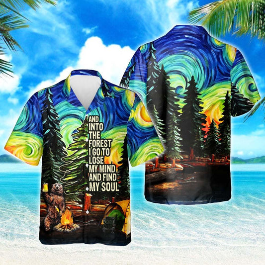 Camping Starry Night Hawaiian Shirt- Hawaiian Shirts -Hawaiian Shirt Gift, Christmas Gift