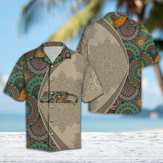 Eagle Head Mandala Flowers Design Hawaiian Shirt,Hawaiian Shirt Gift, Christmas Gift