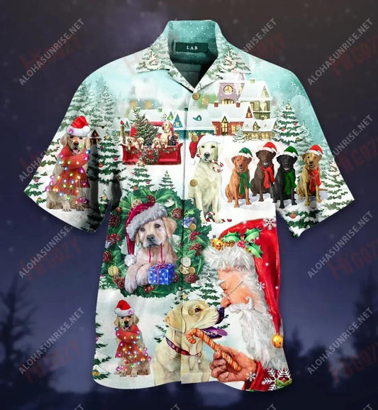 Labrador Retriever Christmas Unisex Hawaiian Shirt Hobbies Short Sleeve Best Hawaiian Shirts Hawaiian Shirt Pattern, Hawaiian Shirt Gift, Christmas Gift