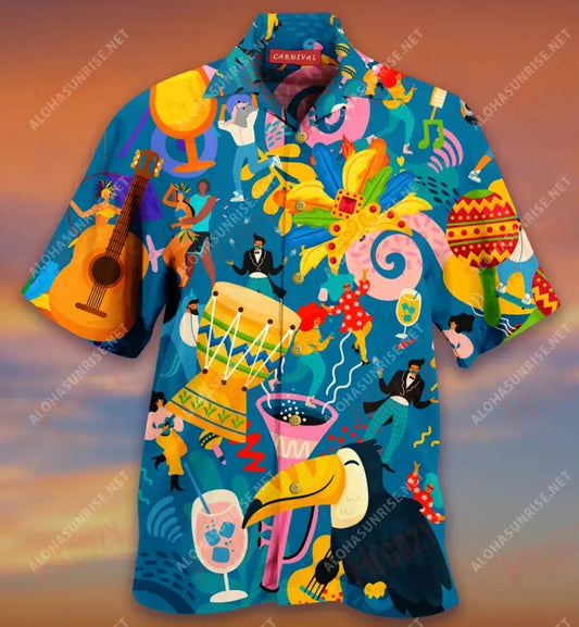 Life Is A Carnival Short Hawaiian Shirt Vacation Aloha Shirt Hawaiian Crazy Shirts Funny Hawaiian Shirts, Hawaiian Shirt Gift, Christmas Gift