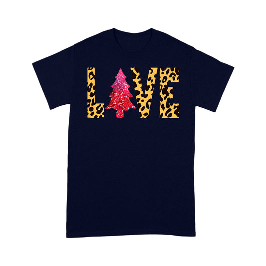 LIEBE mit Leopardenmuster Lustiges Weihnachts-T-Shirt Geschenk für Weihnachten