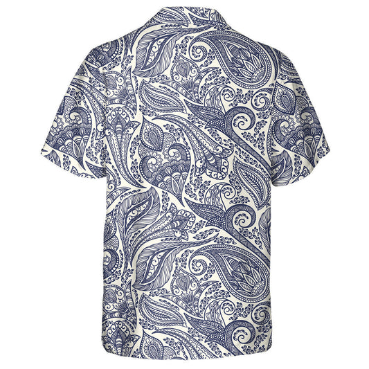 Beautiful Paisley Flower Leaves Branches Hand Drawn Pattern Hawaiian Shirt, Hawaiian Shirt Gift, Christmas Gift