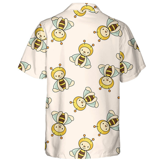 Watercolor Cute Cartoon Baby Bee Sitting Hawaiian Shirt, Hawaiian Shirt Gift, Christmas Gift