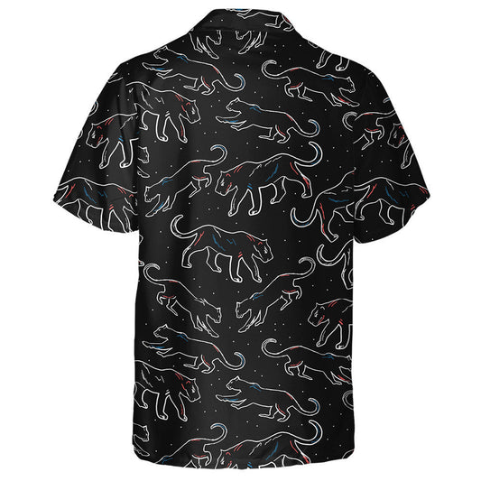 Trendy Animal Fashionable Wild Leopard Black Background Hawaiian Shirt, Hawaiian Shirt Gift, Christmas Gift