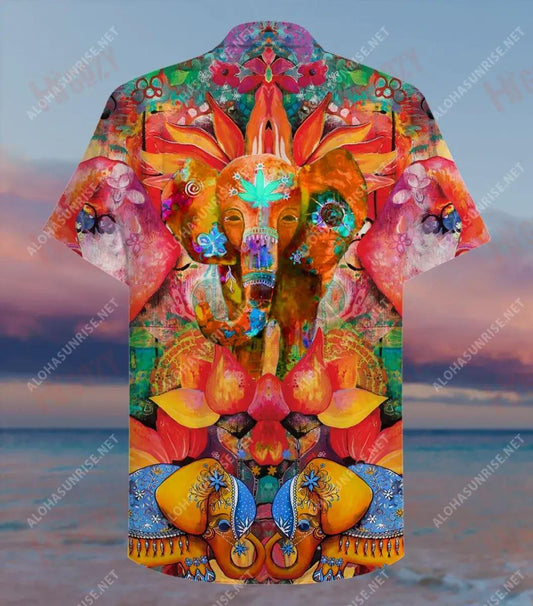 Amazing Elephant Unisex Short Sleeve Shirt Vacation Aloha Shirt Vintage Hawaiian Shirts Funny Hawaiian Shirts, Hawaiian Shirt Gift, Christmas Gift