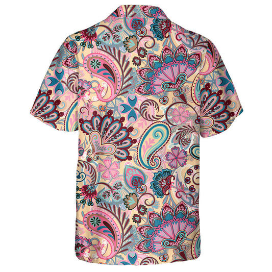 Beige Theme Paisley Ethnic Pattern With Floral Elements Hawaiian Shirt, Hawaiian Shirt Gift, Christmas Gift