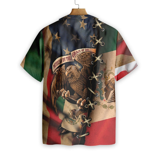 Mexican By The Grace Of God Background Hawaiian Shirt,Hawaiian Shirt Gift, Christmas Gift
