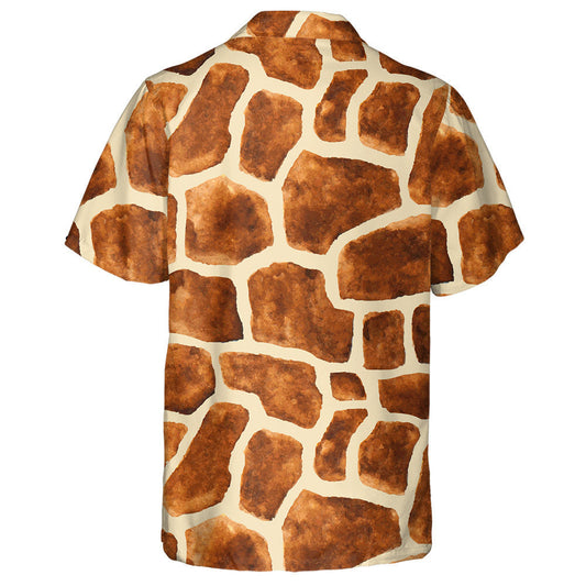 Cool Watercolor Painting Brown Giraffe Skin Pattern Hawaiian Shirt, Hawaiian Shirt Gift, Christmas Gift