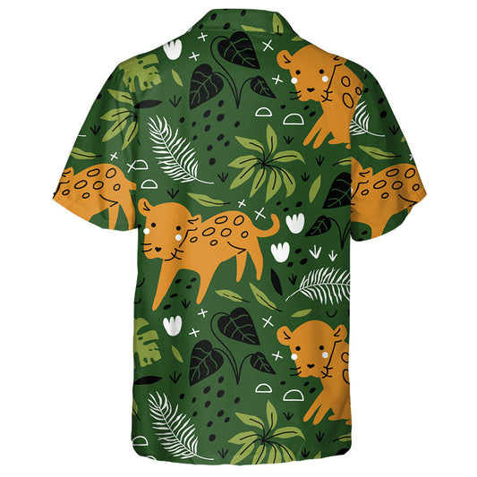 Geometric Style With Funny Baby Leopard Hawaiian Shirt,Hawaiian Shirt Gift, Christmas Gift