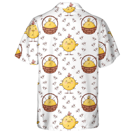 Baby Chicken And Trail Chick Makes With Footprint Hawaiian Shirt, Hawaiian Shirt Gift, Christmas Gift
