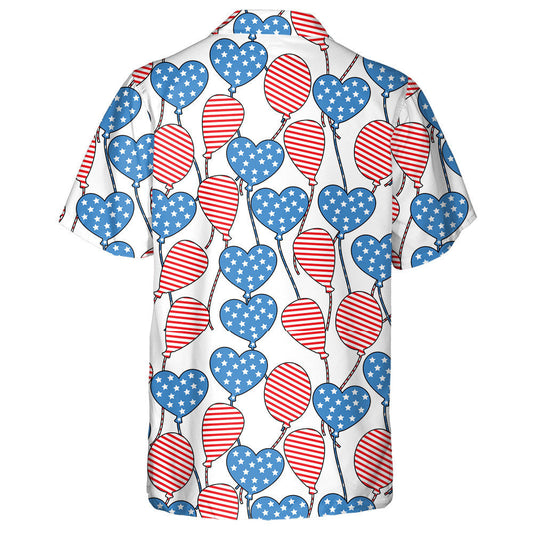 Floating Ballons In The Shape Of Heart And Circle Hawaiian Shirt, Hawaiian Shirt Gift, Christmas Gift