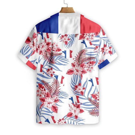France With White Background Pattern Hawaiian Shirt, Hawaiian Shirt Gift, Christmas Gift