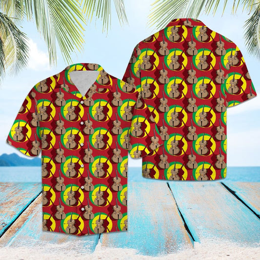 Cello Group Green And Yellow Circle In Red Hawaiian Shirt, Hawaiian Shirt Gift, Christmas Gift