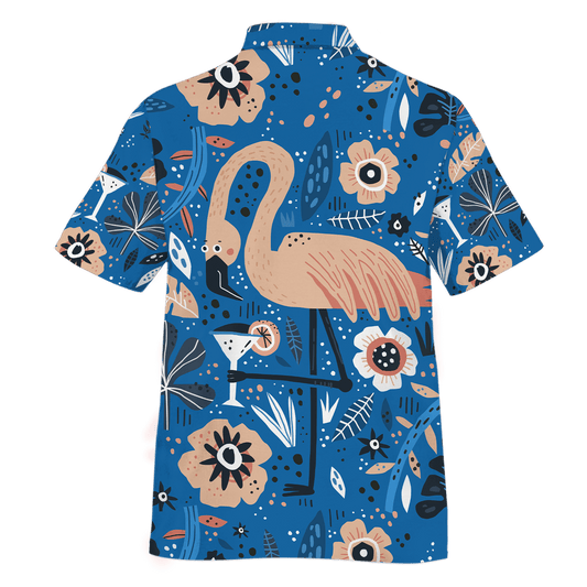 Flamingo And Cocktail Pattern Design Hawaiian Shirt, Hawaiian Shirt Gift, Christmas Gift