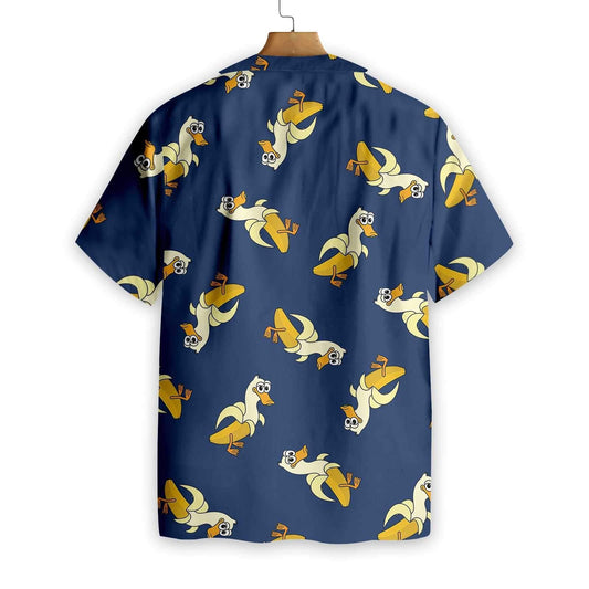 Dark Blue Background It's Just A Banana Duck Hawaiian Shirt, Hawaiian Shirt Gift, Christmas Gift