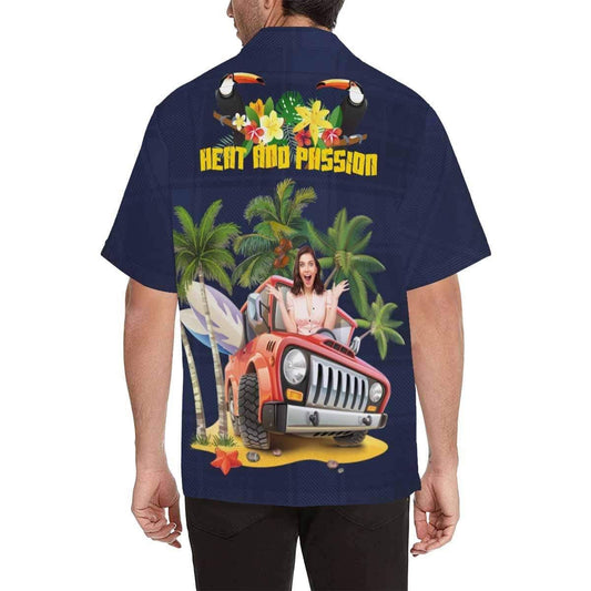 Jeep Car Heat And Passion Toucan Custom Photo Hawaiian Shirt, Hawaiian Shirt Gift, Christmas Gift