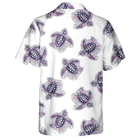 Colorful Purple Sea Turtle In The Tropical Sea Hawaiian Shirt, Hawaiian Shirt Gift, Christmas Gift
